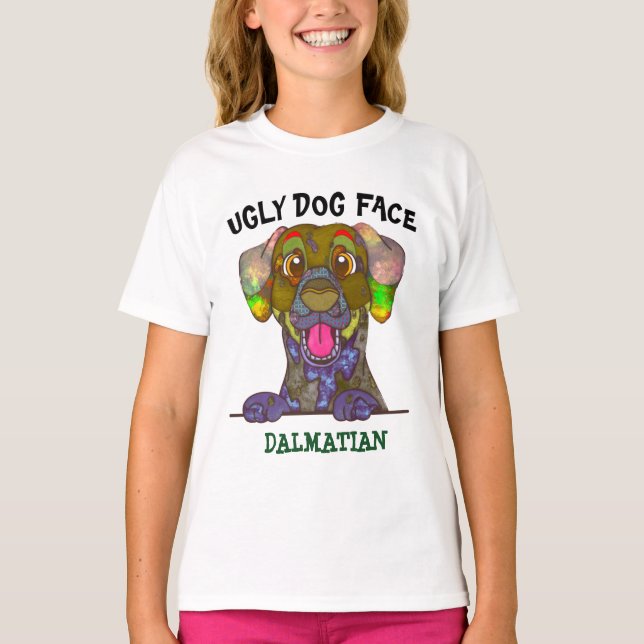 Unik Dalmatien ful ansikte T Shirt (Framsida)