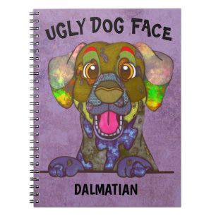 Unik Dalmatisk ful hund ansikte bärbar dator Anteckningsbok