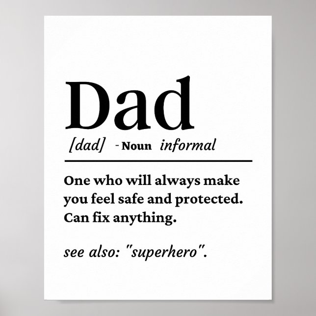 Unik definition för pappa poster (Framsidan)