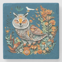 Unik design för blommigten vintage uggla