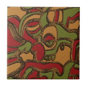 Unik design för Mayan Hieroglyphs Kakelplatta