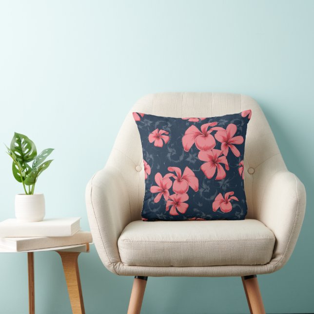 Unik design med blommor som har mörkens bakgrund kudde (Stol)