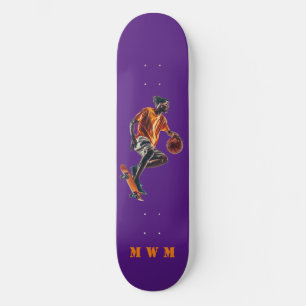 Unik designpanel för monogram basket mini skateboard bräda 18,5 cm
