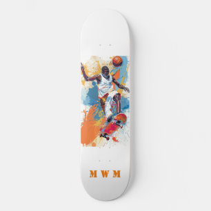 Unik designpanel för monogram basket mini skateboard bräda 18,5 cm