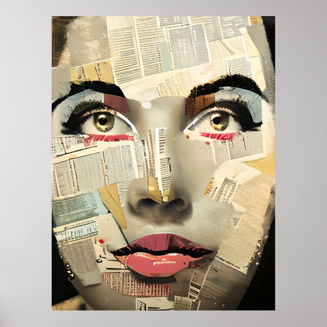 Unik digital konst | Vacker dam abstrakt Poster (Framsidan)