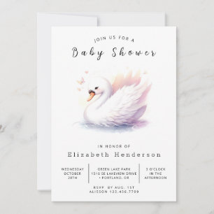 Unik Digital Svan Baby Shower Inbjudningar