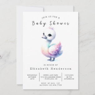 Unik Digital Svan Baby Shower Inbjudningar