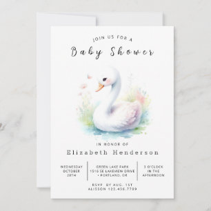Unik Digital Svan Baby Shower Inbjudningar