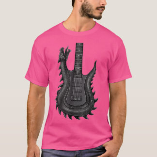 Unik Dragon Guitar För manar Sten T Shirt