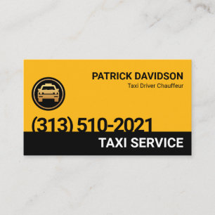 Unik drivrutin för svartvit Gult i Lagrar Taxi Visitkort