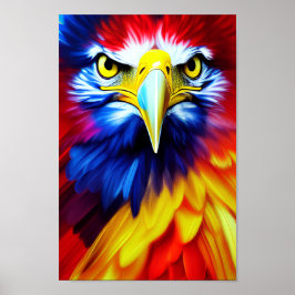 Unik Eagle Illustration Art med flera Färg Poster