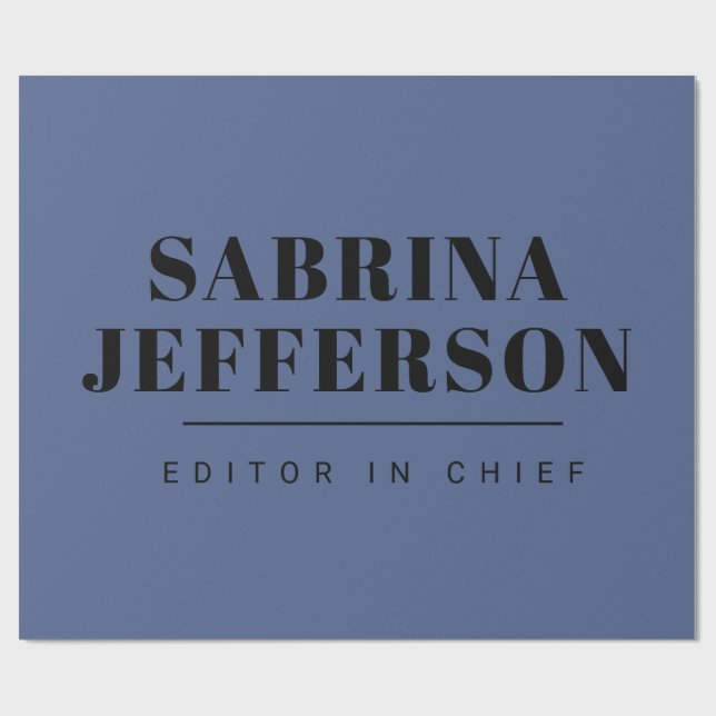 Unik Elegant, enkel, blå, svart Presentpapper (Platt)