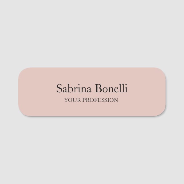 Unik Elegant enkel Ro Guld Färg Namnbricka (Framsida)