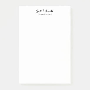 Unik Elegant enkel vit Speciell Post-it Block