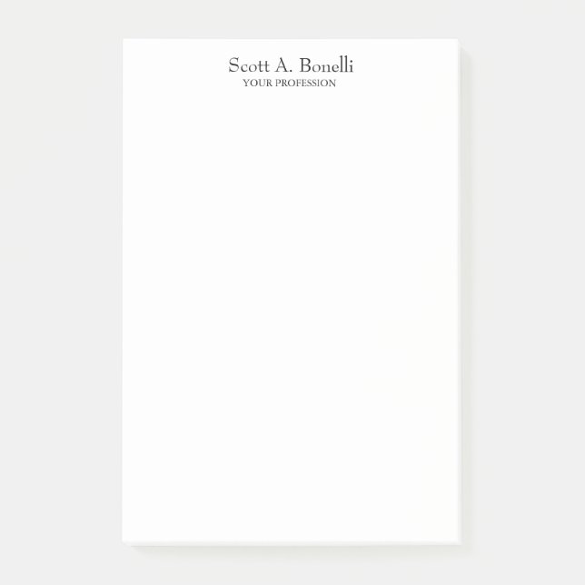 Unik Elegant enkel vit Speciell Post-it Block (Framsida)