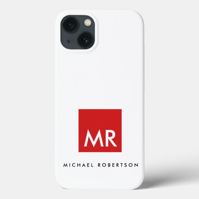 Unik Elegant för Red White Monogram (Baksida)
