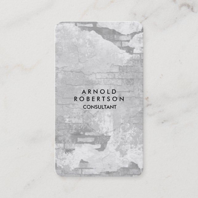 Unik Elegant för rundad hörnvägg för Grått Visitkort (Framsida)
