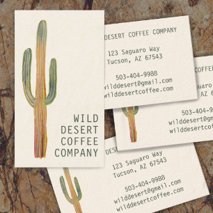 Unik Elegant för vattenfärg i Desert Saguaro Cactu Visitkort