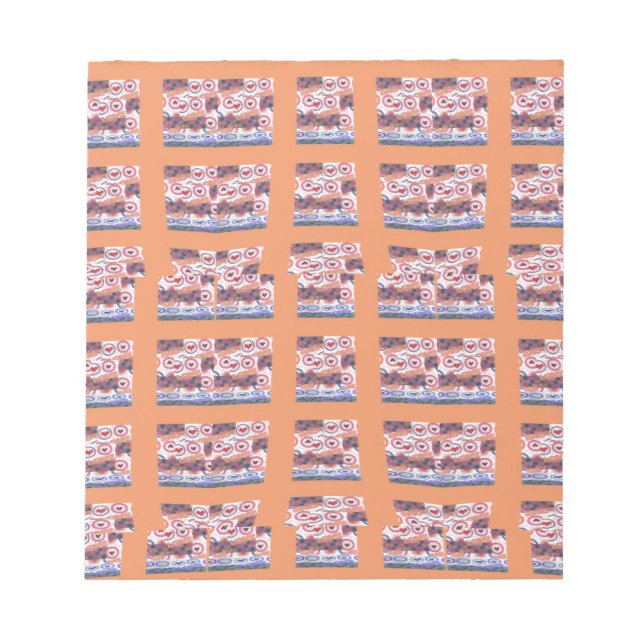 Unik Elegant Heart-mönstrad grafik för alla åldrar Anteckningsblock (Framsida)