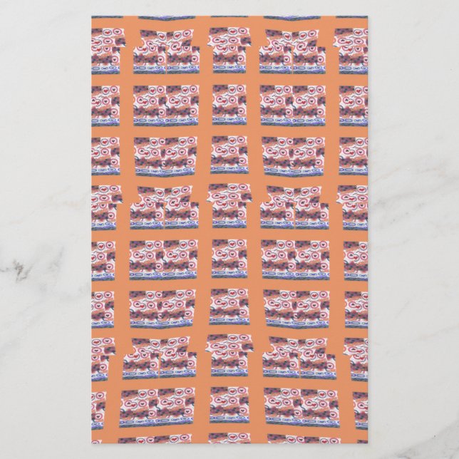 Unik Elegant Heart-mönstrad grafik för alla åldrar Brevpapper (Framsida)