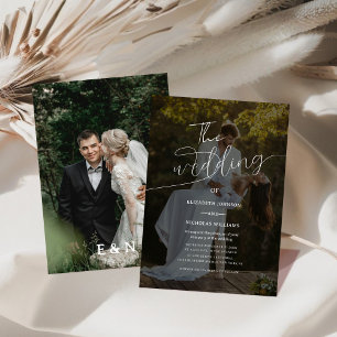 unik elegant, modern inbjudan till fotobröllop