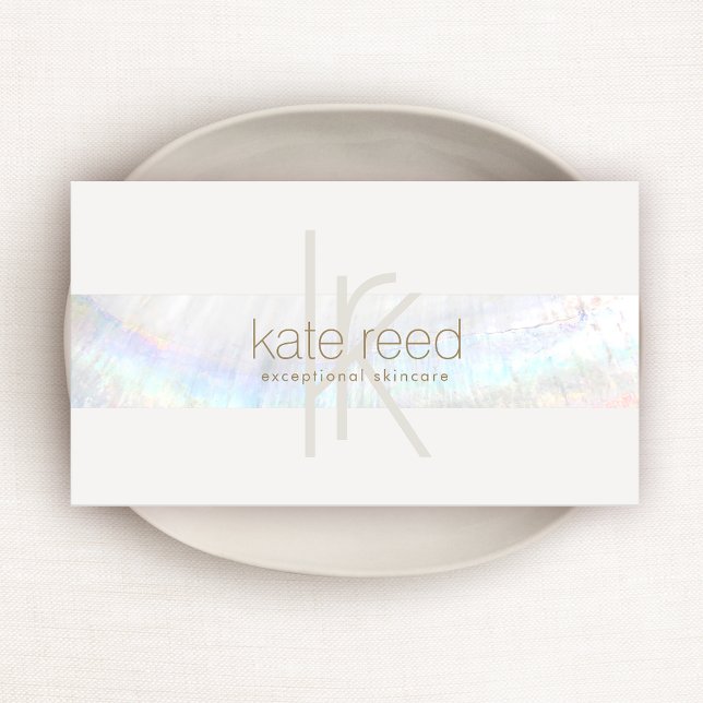 Unik Elegant Monogram Modern Seashell Rand Visitkort (Skapare uppladdad)