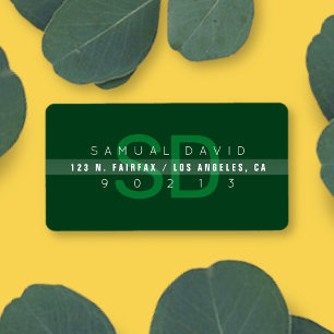 Unik Emerald Grönt Modern Returadress Adressetikett
