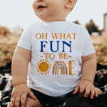 Unik enfärgad vattenfärgsruta t shirt<br><div class="desc">Vacker vattenfärg sol och regnbåge -1-baby t-shirt</div>