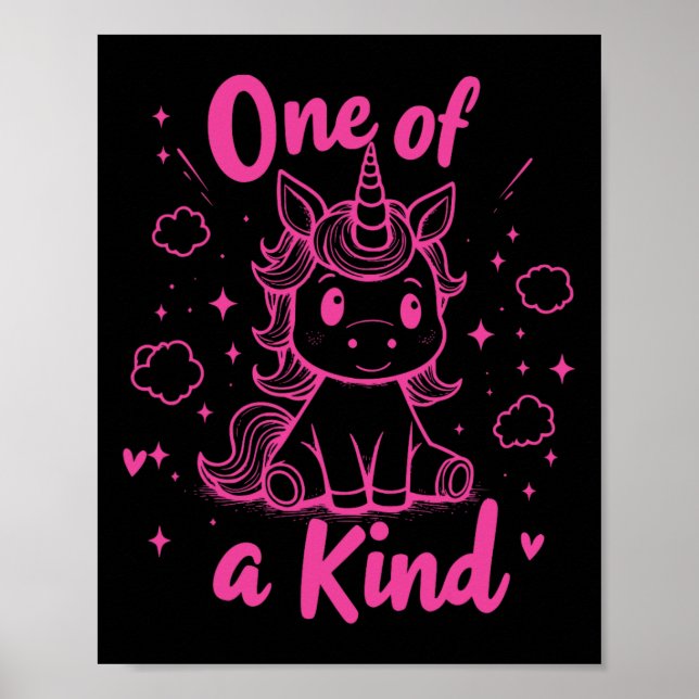 Unik enhörningströja Söt valentin Kids Te Poster (Framsidan)