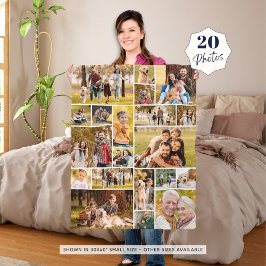 Unik enkel 20 Photo Collage-minimalistisk Fleecefilt