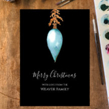 Unik, enkel blå vattenfärgsjullubel