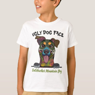 Unik Entlebucher Mountain Hund ful hund ansikte T Shirt