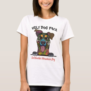 Unik Entlebucher Mountain Hund ful hund ansikte T Shirt