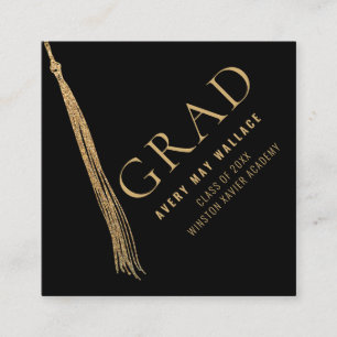 Unik examen anpassad foto svart guld tassel tilläggskort