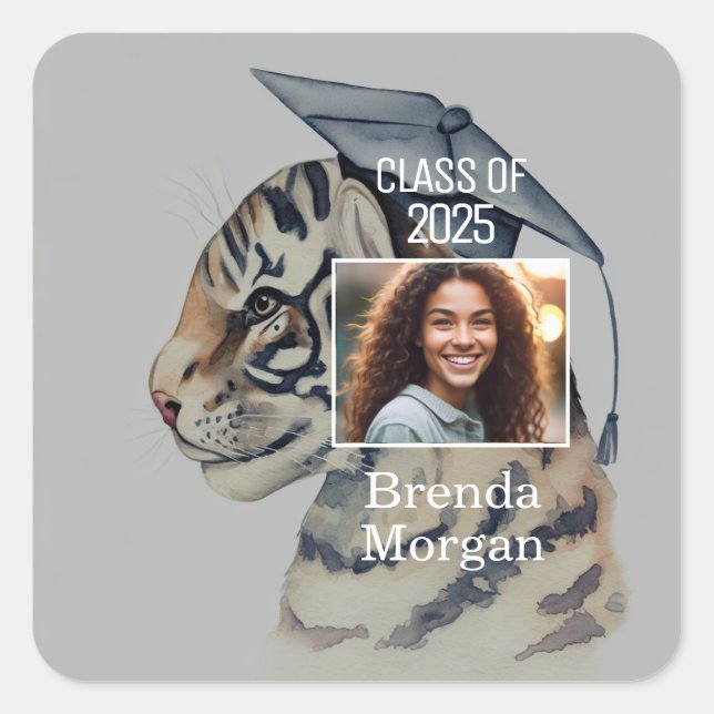 Unik Examen Fyrkantigt Klistermärke (Framsida)