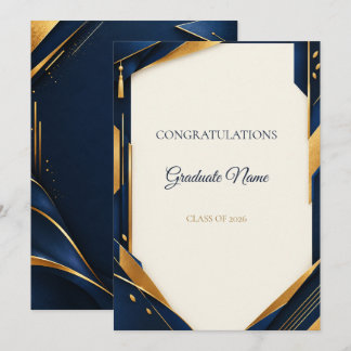 Unik examenspresent i Midnight Navy och Guld Kort