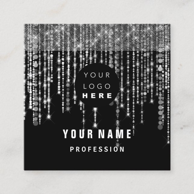 Unik Eyeash-Logotyp-VIP för händelsekPLANNER Fyrkantigt Visitkort (Framsida)