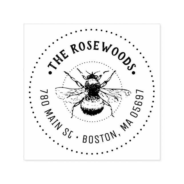 Unik familj Namn och Adress Självfärgande Stämpel (Design)