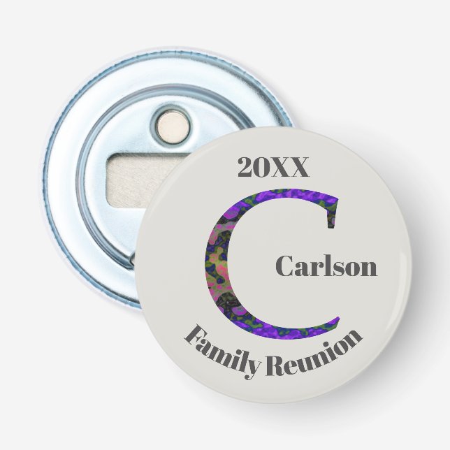 Unik familjeåterförening Tie-dye Brev C Monogram Flasköppnare (Framsidan)