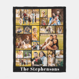 Unik familjens Namn 19 - enkel fotosamling Fleecefilt