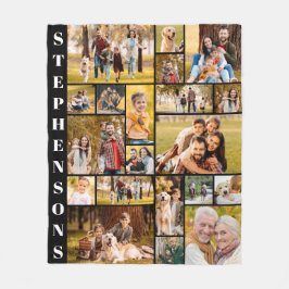 Unik familjens Namn 20-fotokollage enkel Fleecefilt