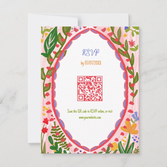 Unik fantasifull blomstergestaltning sällsam handr OSA kort (Framsida)