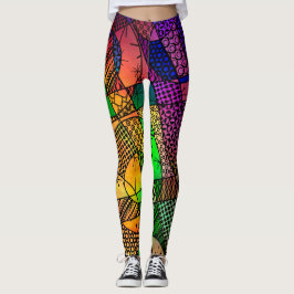 Unik färgfull geometrisk Abstrakt, Crazy-Coola Leggings