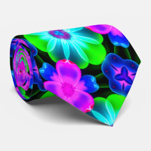 Unik färglös blomma Mönster Slips