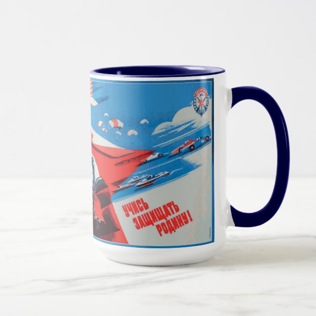 Unik färgrik sovjetisk mugg för kosmonaut (Höger)