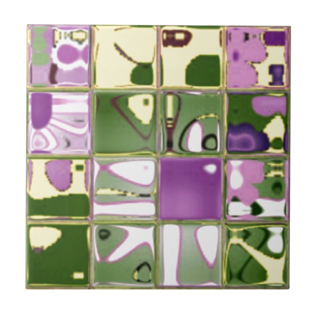 Unik färgstark keramik Tile Kakelplatta (Framsidan)