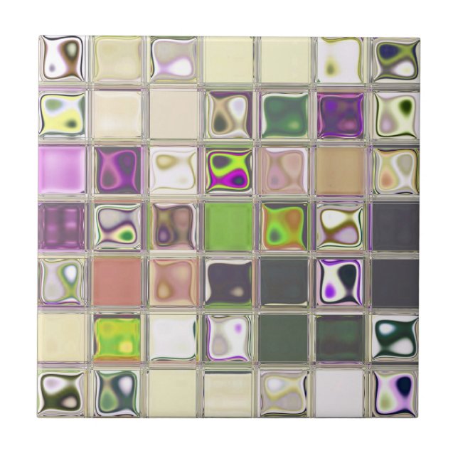 Unik färgstark keramik Tile Kakelplatta (Framsidan)