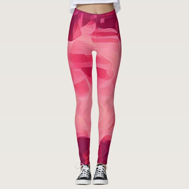 Unik, färgstark komplex design  leggings (Framsida)