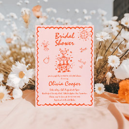 Unik färgstark Möhippa i Hand plockade Inbjudningar