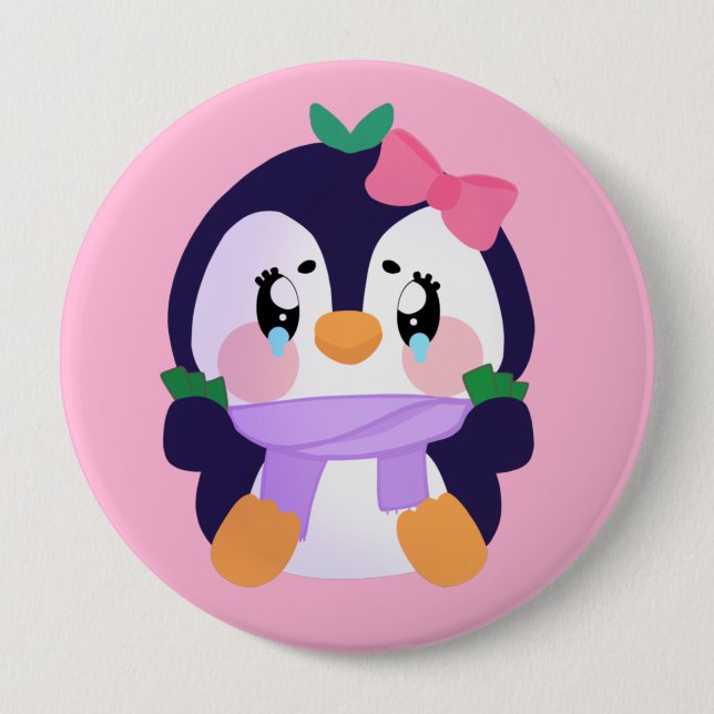 Unik Fattig kute-penguin Knapp (Framsida)